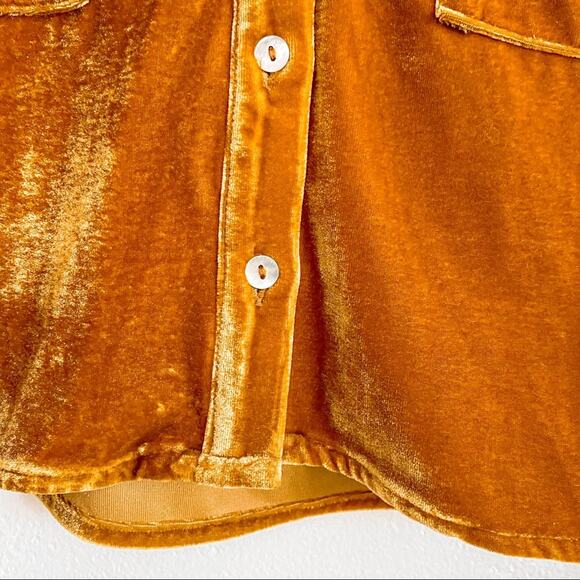 Forever 21 Contemporary Mustard Velour Crop Top Size Small - Picture 5 of 9